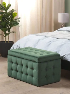 Beliani Rahi Sametti Säilytystila Tummanvihrea 72 X 42 Cm Michigan Sale