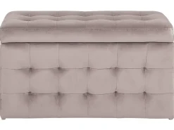 Beliani Rahi Sametti Säilytystila Vaaleanpunainen 72 X 42 Cm Michigan Best