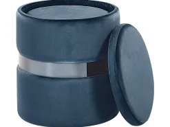 Beliani Rahi Sametti Säilytystila Sininen 2 Kpl Doris Discount