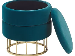 Beliani Rahi Sametti Säilytystila Sinivihrea 37 Cm Elgin Online