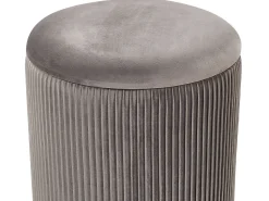 Beliani Rahi Sametti Säilytystila Harmaa 2 Kpl Miramar Discount