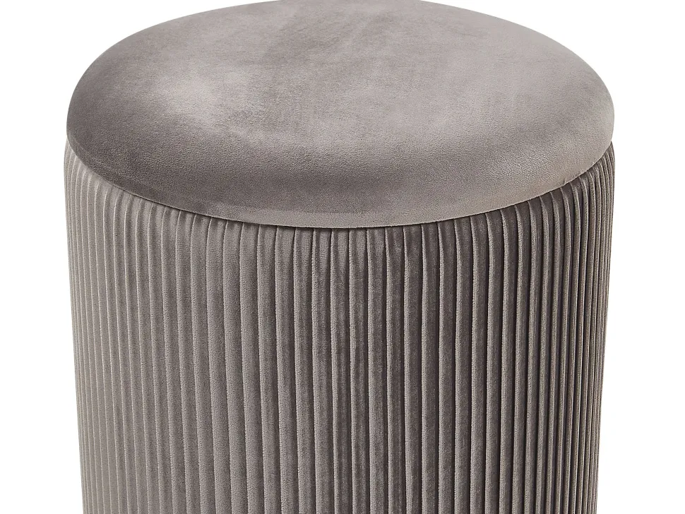 Beliani Rahi Sametti Säilytystila Harmaa 2 Kpl Miramar Discount