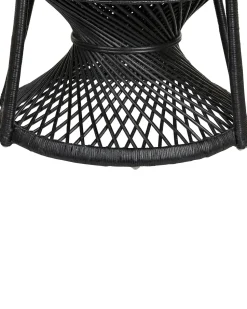 Beliani Riikinkukkotuoli Rottinki Musta Emmanuelle Clearance