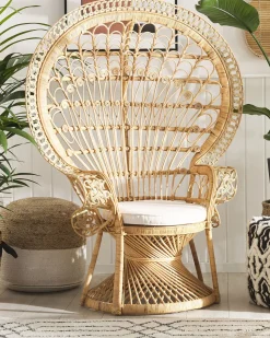 Beliani Riikinkukkotuoli Rottinki Luonnonvari Emmanuelle Hot