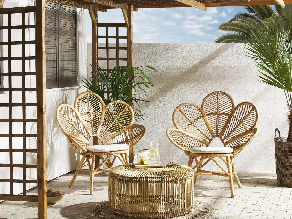 Beliani Riikinkukkotuoli Rottinki Luonnonvari Florentine Best