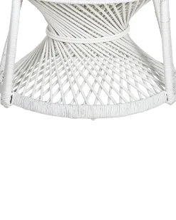 Beliani Riikinkukkotuoli Rottinki Valkoinen Emmanuelle Discount