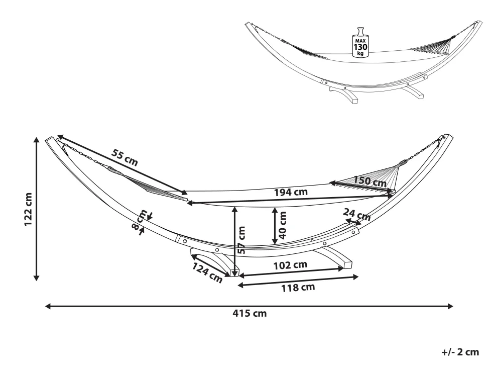 Beliani Riippukeinu Telineella Beige Treviso Best
