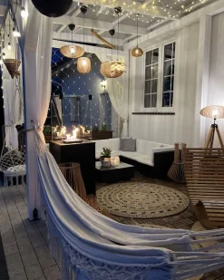 Beliani Riippumatto Puuvilla Beige Rocca New