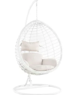 Beliani Riipputuoli Jalustalla Polyrottinki Valkoinen Fano Store