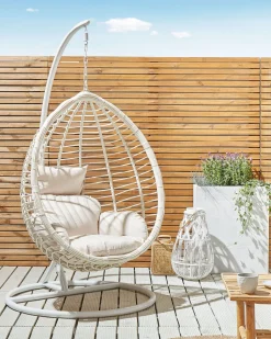 Beliani Riipputuoli Jalustalla Polyrottinki Valkoinen Fano Store