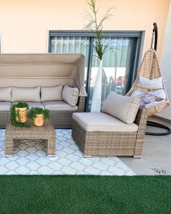 Beliani Riipputuoli Jalustalla Polyrottinki Luonnonvari Atri Ii Outlet