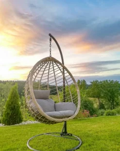 Beliani Riipputuoli Jalustalla Polyrottinki Harmaa Tollo Best