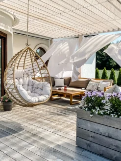 Beliani Riipputuoli Jalustalla Polyrottinki Luonnonvari Arsita Shop