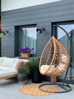 Beliani Riipputuoli Jalustalla Polyrottinki Luonnonvari Arsita Shop