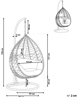 Beliani Riipputuoli Jalustalla Polyrottinki Luonnonvari Arsita Shop