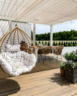 Beliani Riipputuoli Jalustalla Polyrottinki Luonnonvari Arsita Shop