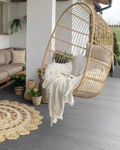 Beliani Riipputuoli Jalustalla Polyrottinki Luonnonvari Casoli Flash Sale