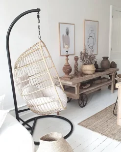 Beliani Riipputuoli Jalustalla Polyrottinki Luonnonvari Casoli Flash Sale