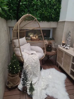 Beliani Riipputuoli Jalustalla Polyrottinki Luonnonvari Casoli Flash Sale