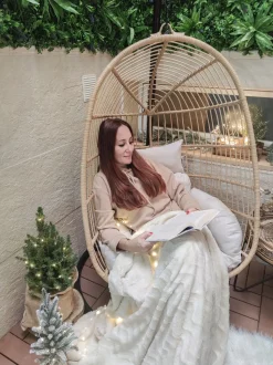 Beliani Riipputuoli Jalustalla Polyrottinki Luonnonvari Casoli Flash Sale