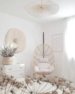 Beliani Riipputuoli Jalustalla Polyrottinki Luonnonvari Casoli Flash Sale