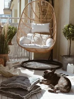 Beliani Riipputuoli Jalustalla Polyrottinki Luonnonvari Casoli Flash Sale