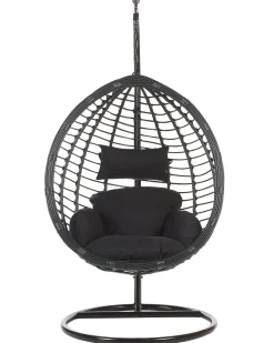 Beliani Riipputuoli Jalustalla Polyrottinki Musta Tollo Outlet