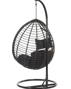 Beliani Riipputuoli Jalustalla Polyrottinki Musta Tollo Outlet