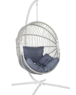 Beliani Riipputuoli Jalustalla Polyrottinki Valkoinen Acri Hot