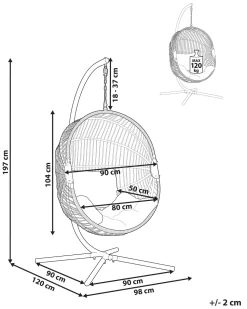 Beliani Riipputuoli Jalustalla Polyrottinki Valkoinen Acri Hot