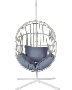 Beliani Riipputuoli Jalustalla Polyrottinki Valkoinen Acri Hot