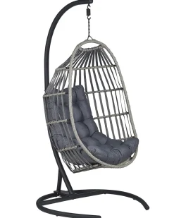 Beliani Riipputuoli Jalustalla Polyrottinki Tummanharmaa Sesia Cheap