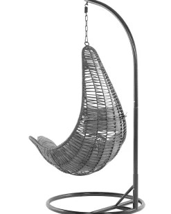 Beliani Riipputuoli Jalustalla Polyrottinki Musta Atri Fashion