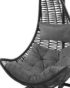 Beliani Riipputuoli Jalustalla Polyrottinki Musta Atri Fashion