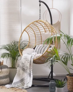 Beliani Riipputuoli Jalustalla Polyrottinki Luonnonvari Aspio Flash Sale