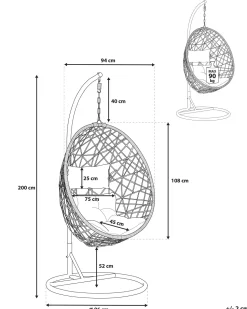 Beliani Riipputuoli Jalustalla Polyrottinki Musta Alatri Cheap