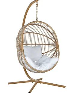 Beliani Riipputuoli Jalustalla Polyrottinki Beige Acri New