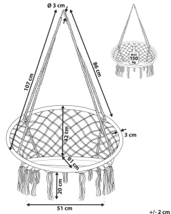 Beliani Riipputuoli Puuvilla Valkoinen Gabella Flash Sale