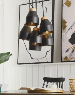 Beliani Riippuvalaisin 6 Polttimoa Metalli Musta Cestos Outlet