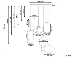 Beliani Riippuvalaisin 6 Polttimoa Lasi Kirkas Bemboka New