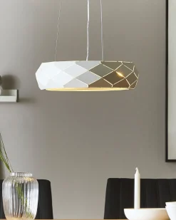 Beliani Riippuvalaisin 3 Polttimoa Metalli Valkoinen Cesano New