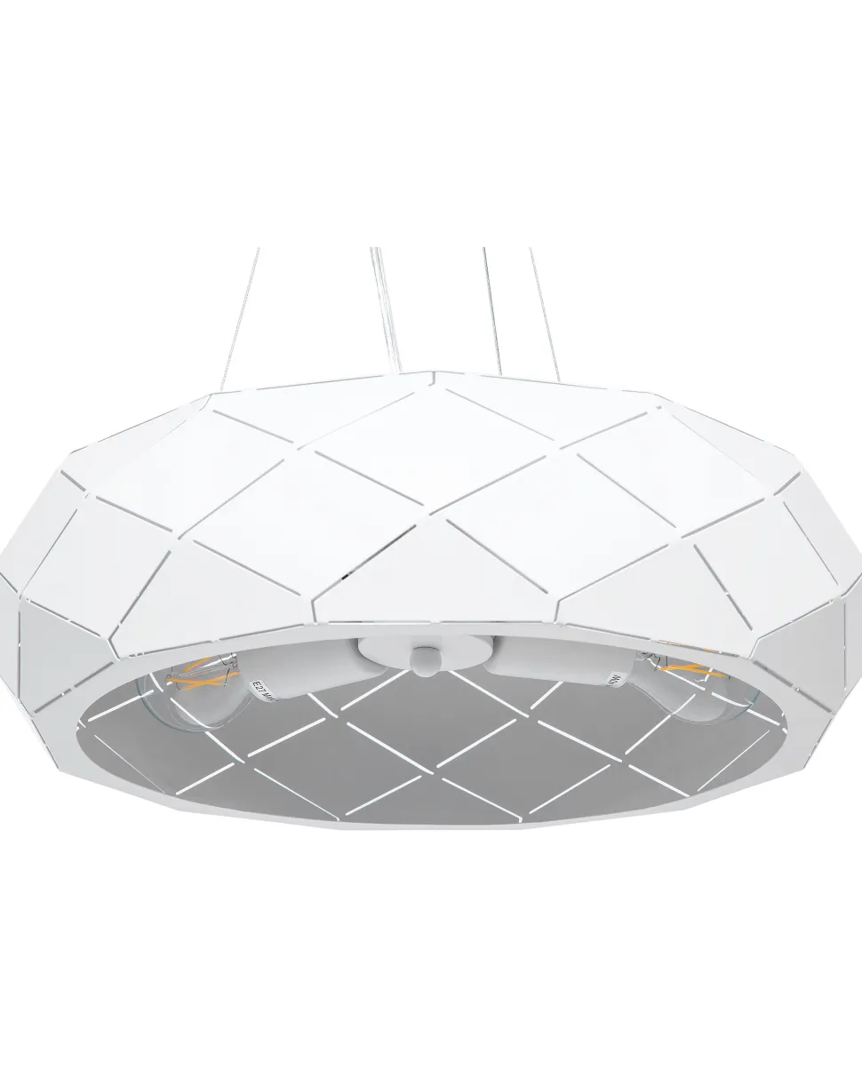 Beliani Riippuvalaisin 3 Polttimoa Metalli Valkoinen Cesano New