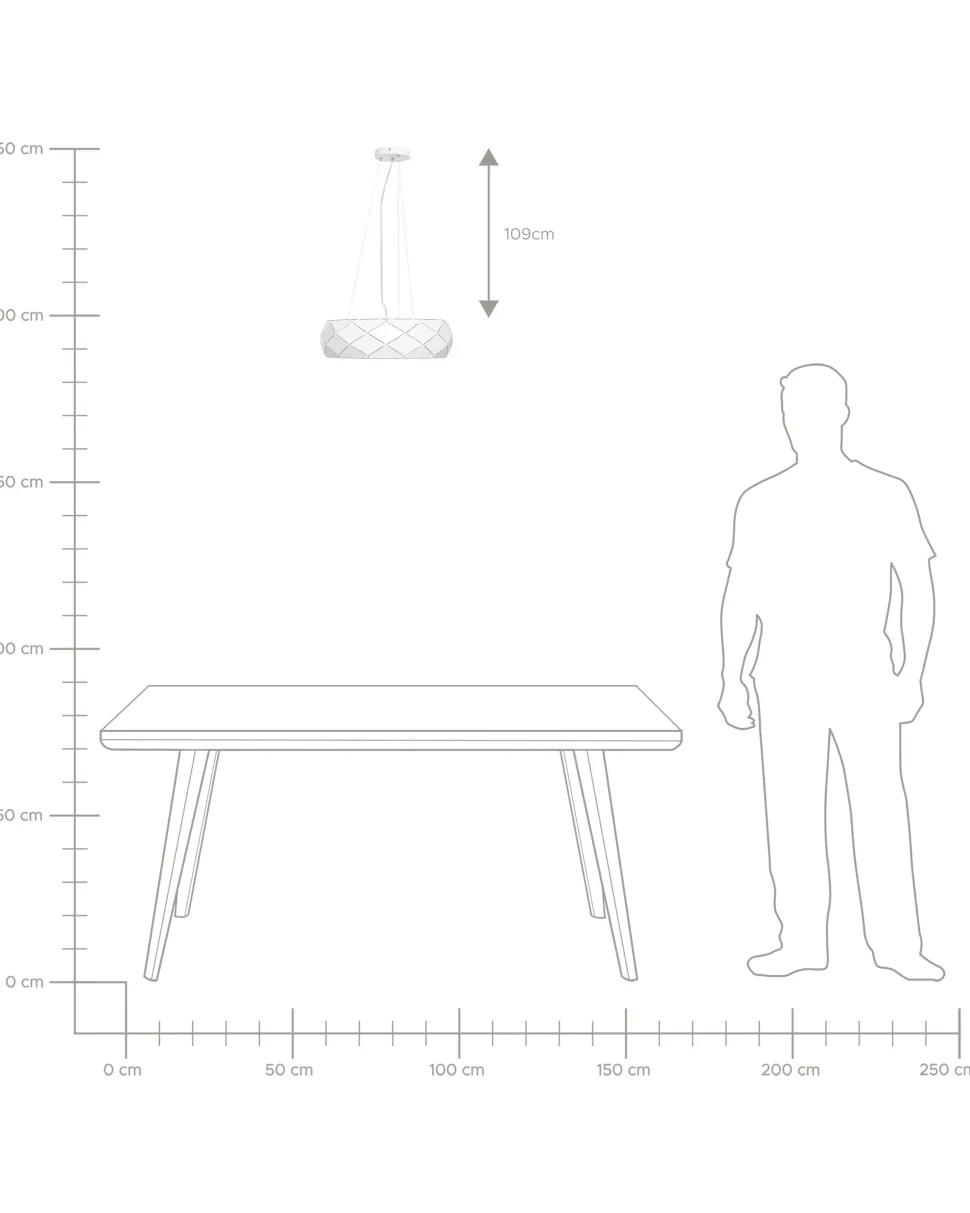 Beliani Riippuvalaisin 3 Polttimoa Metalli Valkoinen Cesano New