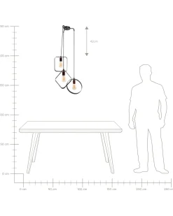 Beliani Riippuvalaisin 3 Polttimoa Metalli Musta Vomano Fashion