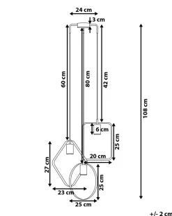Beliani Riippuvalaisin 3 Polttimoa Metalli Musta Vomano Fashion