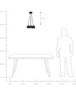 Beliani Riippuvalaisin 7 Polttimoa Metalli Musta Olza Sale