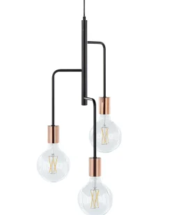 Beliani Riippuvalaisin 3 Polttimoa Metalli Musta Bogna Hot