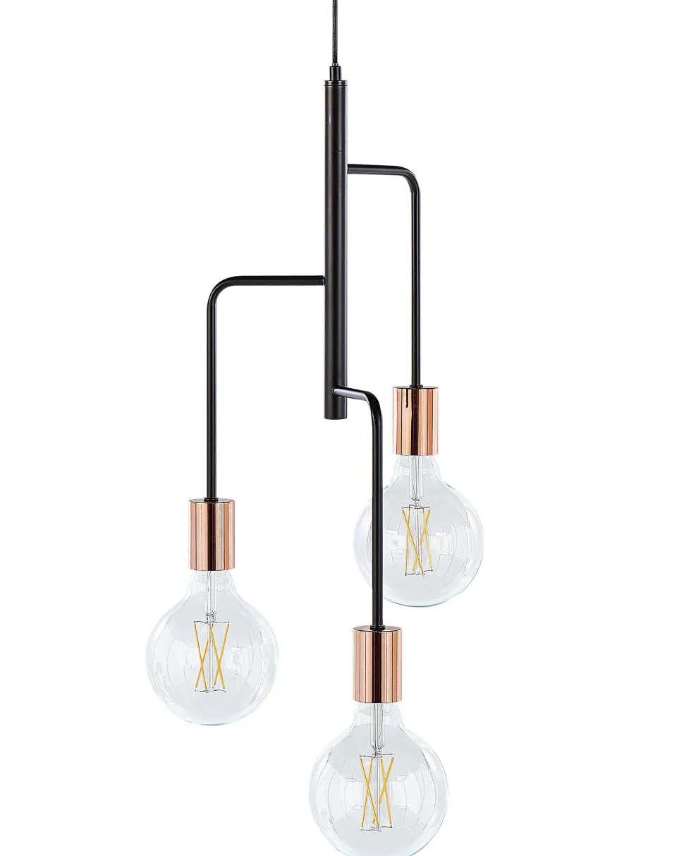 Beliani Riippuvalaisin 3 Polttimoa Metalli Musta Bogna Hot