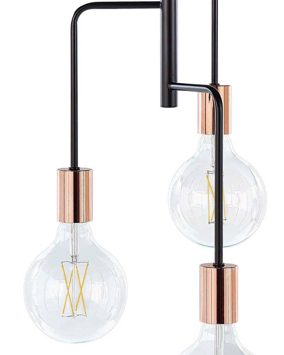 Beliani Riippuvalaisin 3 Polttimoa Metalli Musta Bogna Hot