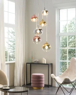Beliani Riippuvalaisin 6 Polttimoa Lasi Monivarinen Tooma Shop